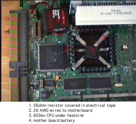 603e CPU with extra resistor