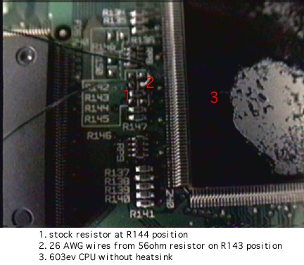 603e CPU speed resistors