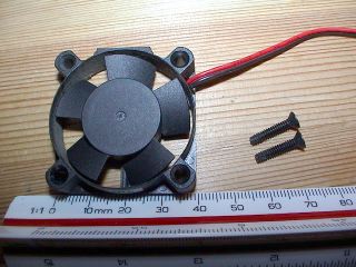 CPU fan next to ruler - length